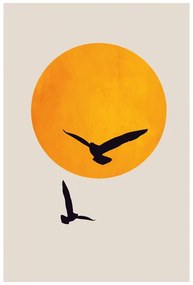 Art Print Kubistika - Birds in the sky, (40 x 60 cm)