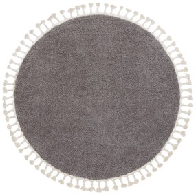 Tapijt BERBER 9000 ROND bruinrand ,  Barber , marokkaanse shaggy