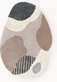 Handgetuft wollen vloerkleed Silas met hoog-laag structuur