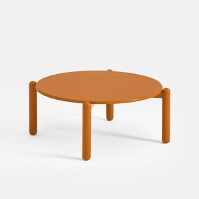Ronde salontafel, van massief beukenhout en eikenfineer, diameter 74 cm, COLOQUO