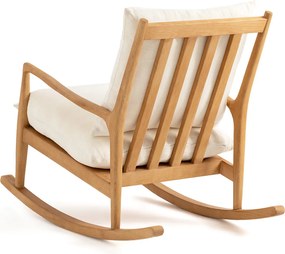 Schommelstoel van eikenhout, fineer en linnen, Dilma