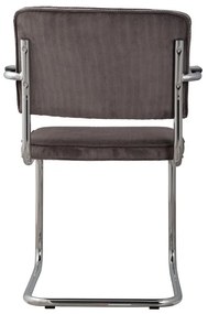 Zuiver Ridge Rib Eetkamerstoel Ribstof Grijs Met Arm