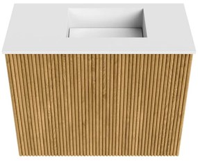 Mondiaz Joya 50cm toiletmeubel oak met wastafel faye rechts 1 kraangat talc