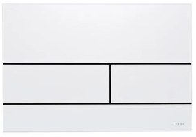 Tece Square II bedieningsplaat duospoeltechniek incl. inbouwraam metaal glans wit 9.240.832