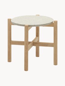 Ronde tuintafel Pola van terrazzo en eucalyptushout