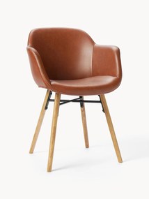 Kunstleren fauteuil Fiji met smalle zitvlak