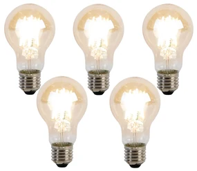 Set van 5 E27 dimbaar in kelvin LED lamp A60 goldline 8W 806 lm 2000-2700K