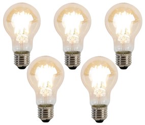 Set van 5 E27 dimbaar in kelvin LED lamp A60 goldline 8W 806 lm 2000-2700K