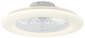 LED Plafondventilator met lamp wit 50 cm met ster effect en afstandsbediening - Climo Modern rond Binnenverlichting Lamp