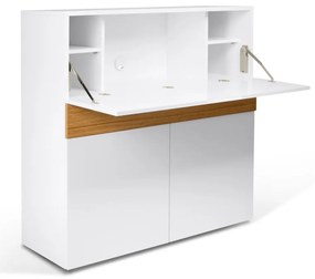 TemaHome Focus Moderne Secretaire Wit Met Eiken - 110x42x109cm.