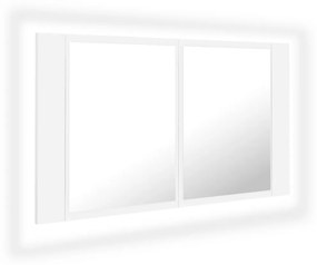vidaXL Badkamerkast met spiegel en LED 80x12x45 cm wit