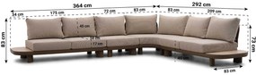 Hoek loungeset 6 personen Aluminium/Rope /Ceramic stone Taupe  Santika Furniture Santika