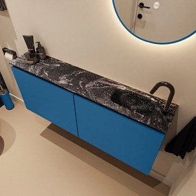 Mondiaz Ture DLux toiletmeubel 120cm jeans met wastafel lava rechts met kraangat