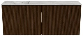 Mondiaz Joya DLux 100cm toiletmeubel walnut met wastafel faye links zonder kraangat glace