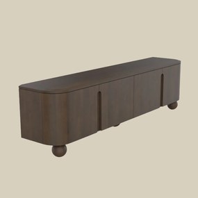 Tv-meubel Hout Met Bolpoten 200 Cm - 180x40x55cm.