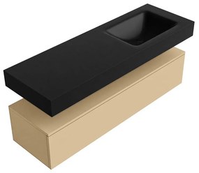 Zaro Alan badmeubel 140cm sand 1 lade met vrijhangende wastafel cloud rechts 1 kraangat urban