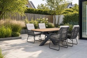 Tuinset 4 personen 180 cm Rope Grijs Lifestyle Garden Furniture Vicente/Camila