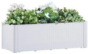 vidaXL Plantenbak hoog met zelfbewateringssysteem 100x43x33 cm wit
