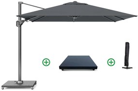 Zweefparasol  2.7x2.7m T2 (incl. voet + hoes) antracite Grijs-antraciet Platinum Voyager