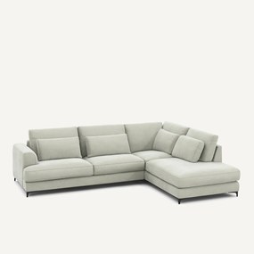 Omvormbare hoekbank rechts, stonewashed fluweel, Marsile