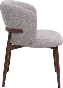 Walnoot Eetkamerstoel Met Ronde Rug Beige