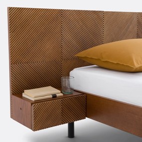 Bed met ingebouwde nachtkastjes en beddenbodem, Jérem