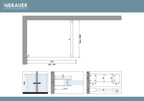 Brauer Oblivion inloopdouche helder glas 70cm gunmetal geborsteld PVD