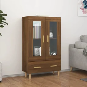 vidaXL Hoge kast 70x31x115 cm bewerkt hout bruineikenkleurig