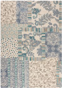 Handgetuft laagpolig wollen vloerkleed Eloise Patchwork