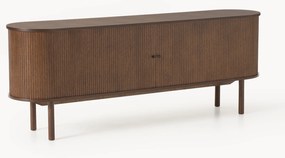 XL-dressoir Calary met geribde voorzijde in bruin