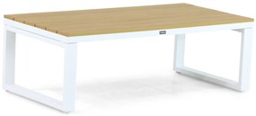 Stoel en Bank Loungeset 5 personen Aluminium/Polywood (teakfinish) Wit  Lifestyle Garden Furniture Bilbao