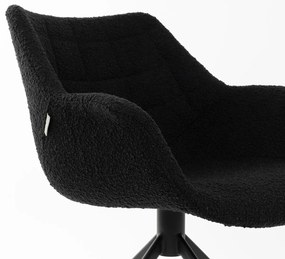 Zuiver Doulton Swivel Design Eetkamerstoel Draaibaar Zwart Boucle