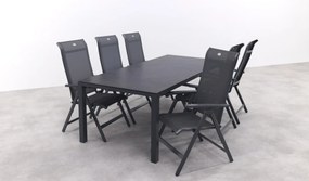 Hartman Milaan/Chaneo verstelbare tuinset - 220x100 cm. - 7-delig