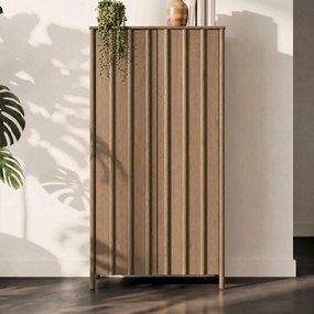 Hoge Wandkast Eikenhout Bruin - 102x47x210cm.