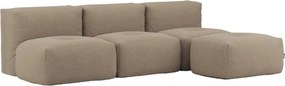 Soft Zitzak Indoor 3 Seater Open + Pouf - Teddy Brown