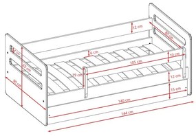 Peuter Blauw Eenpersoonsbed Kami - Voor kinderen Kinderen Peuter Junior 5056231741804 Children's Beds Home, 140x80, Ja, Matras van schuim/latex van 10