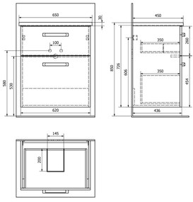 Aqualine Vega onderkast 62x43.6x72.6cm eiken