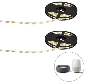 Set van 2 smart LED strips RGBW 5 meter 24W incl. driver