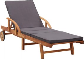 vidaXL Ligbed met kussen massief acaciahout