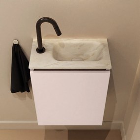 Mondiaz Ture DLux toiletmeubel 40cm rosee met wastafel ostra rechts met kraangat