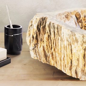 Sanigoods Sien waskom 30-35x15cm fossiel hout