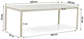 Dining Tuintafel rechthoekig 220 x 100 cm Aluminium/keramiek Taupe Como