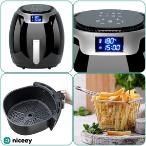 Niceey Airfryer XXL - Heteluchtfriteuse - 8L - 1800W - Zwart