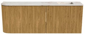 Mondiaz Joya DLux 110cm toiletmeubel ronding links oak met wastafel faye rechts 1 kraangat frappe