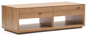 Kave Home Alguema Eiken Salontafel Met Lades - 140 X 60cm.