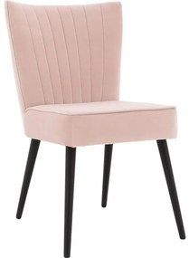Goossens Eetkamerstoel Rob roze velvet stof leuning, urban industrieel