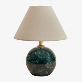 Marvexi Tafellamp Van Natuursteen Groen Marmer Udaipur & Wit Ø20 Cm - ↑10 Cm Menorca - Sklum