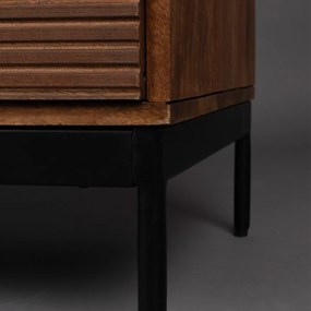 Wandkast Mangohout Met Ribbels - 80x40x115cm.