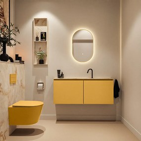 Mondiaz Ture DLux toiletmeubel 120cm ocher met wastafel frappe midden met kraangat