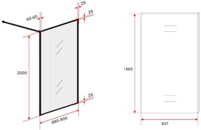 Mueller Ribble inloopdouche 90x200cm mat zwart